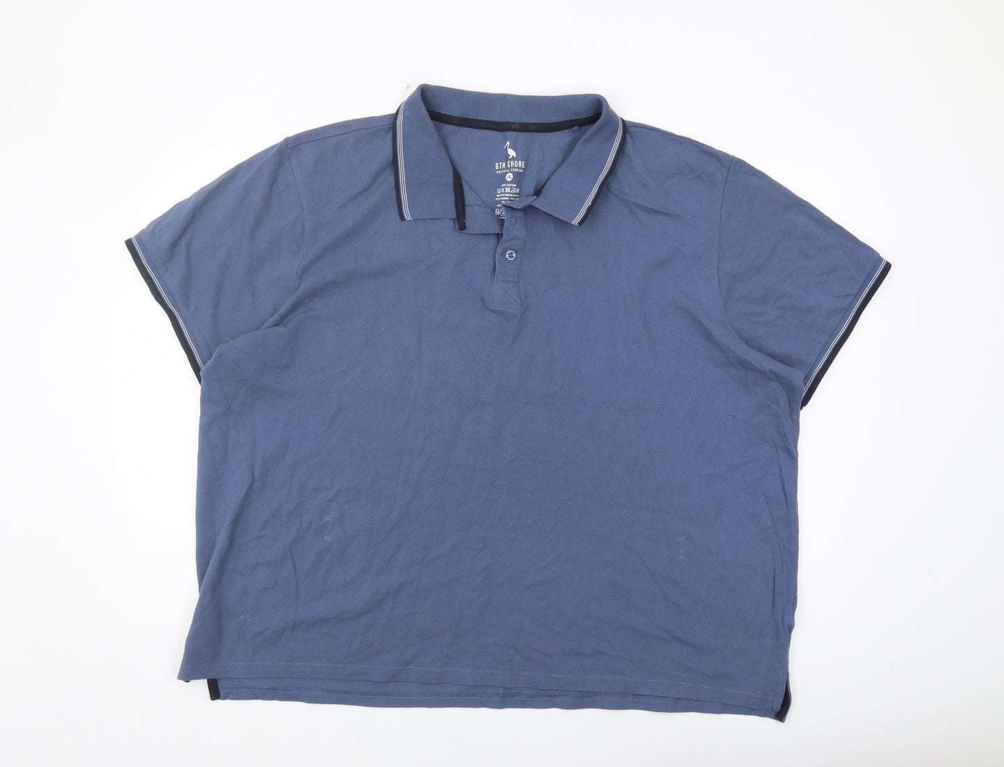 STH SHORE Men's Blue Polo Shirt, 3XL Cotton Casual