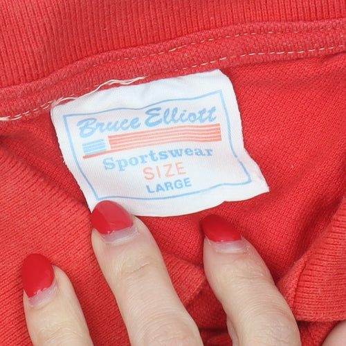 Bruce Elliott Men's Red Polo Shirt Size L
