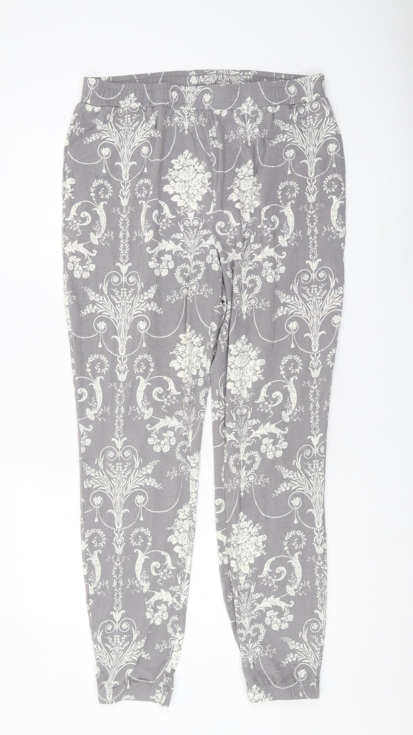 Laura Ashley Women's Grey Floral Pyjama Pants Size 14