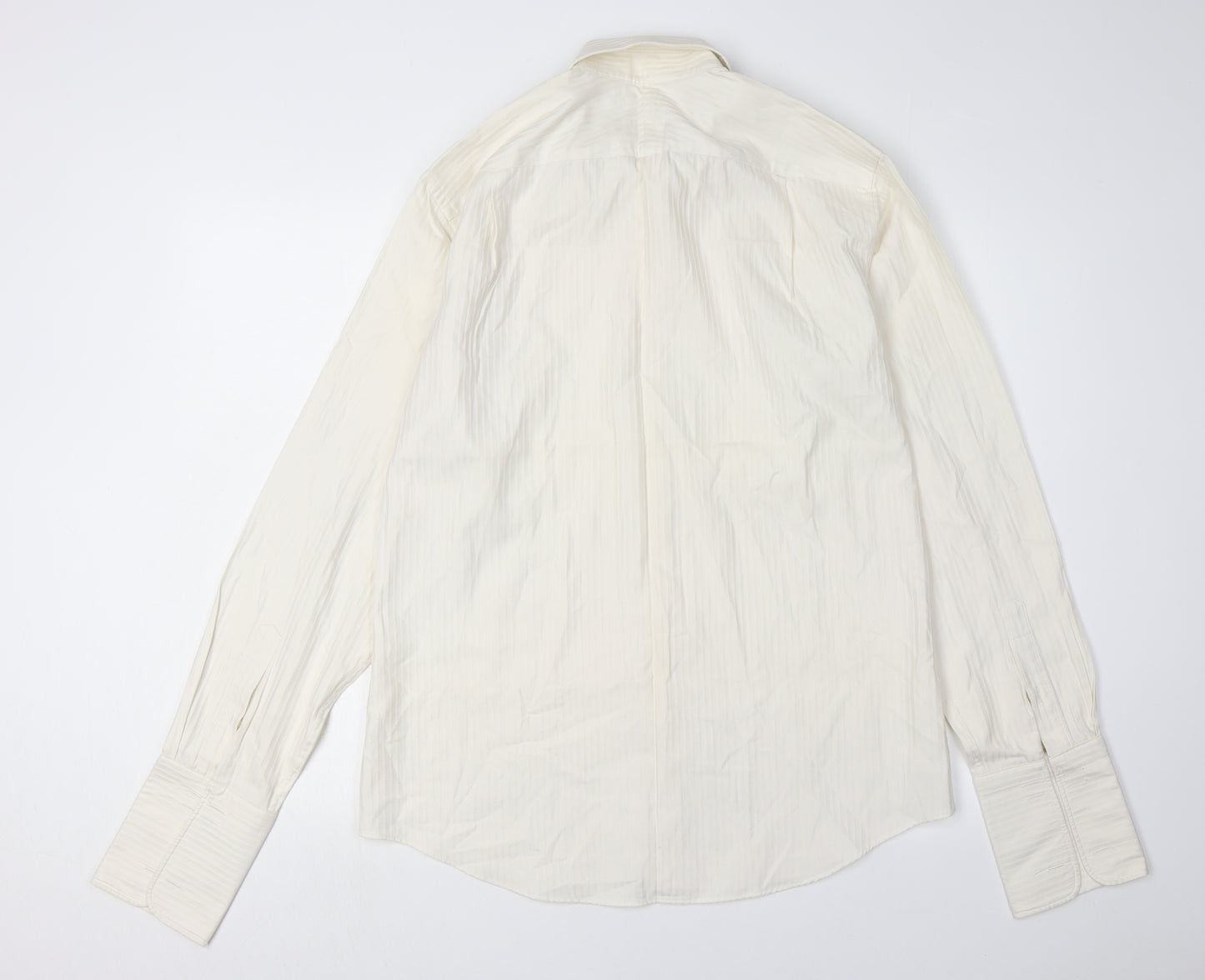 Jeff Banks Men's Ivory Long Sleeve Shirt, Size 15.5