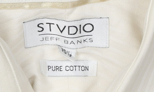 Jeff Banks Men's Ivory Long Sleeve Shirt, Size 15.5