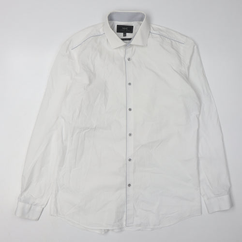 Next Men's White Slim Fit Dress Shirt, Size 16.5