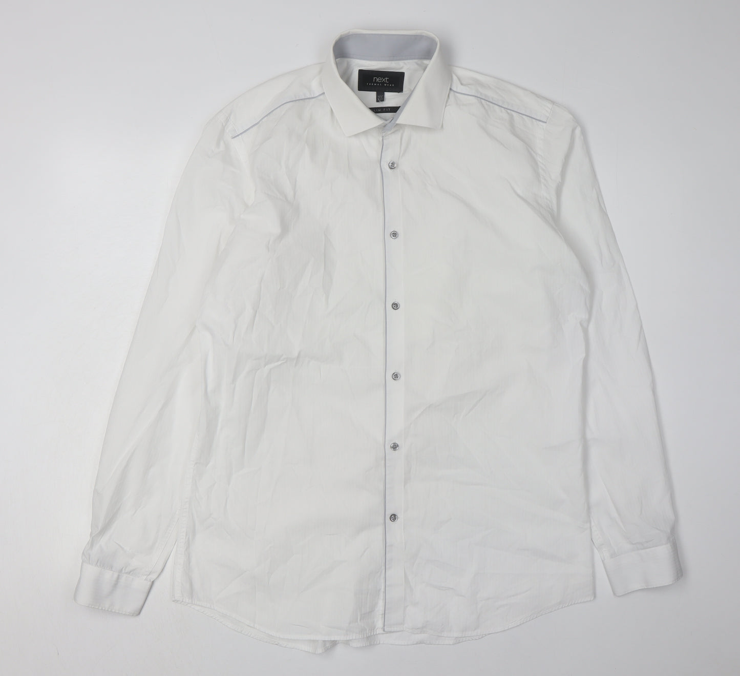 Next Men's White Slim Fit Dress Shirt, Size 16.5