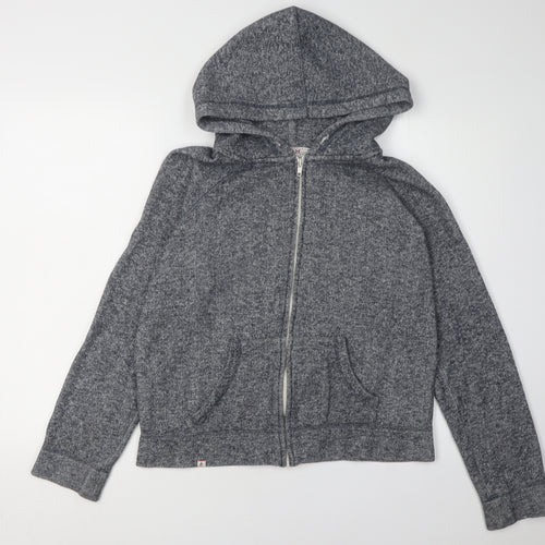 SoulCal & Co Grey Unisex Hoodie, Size 12, Zip Closure