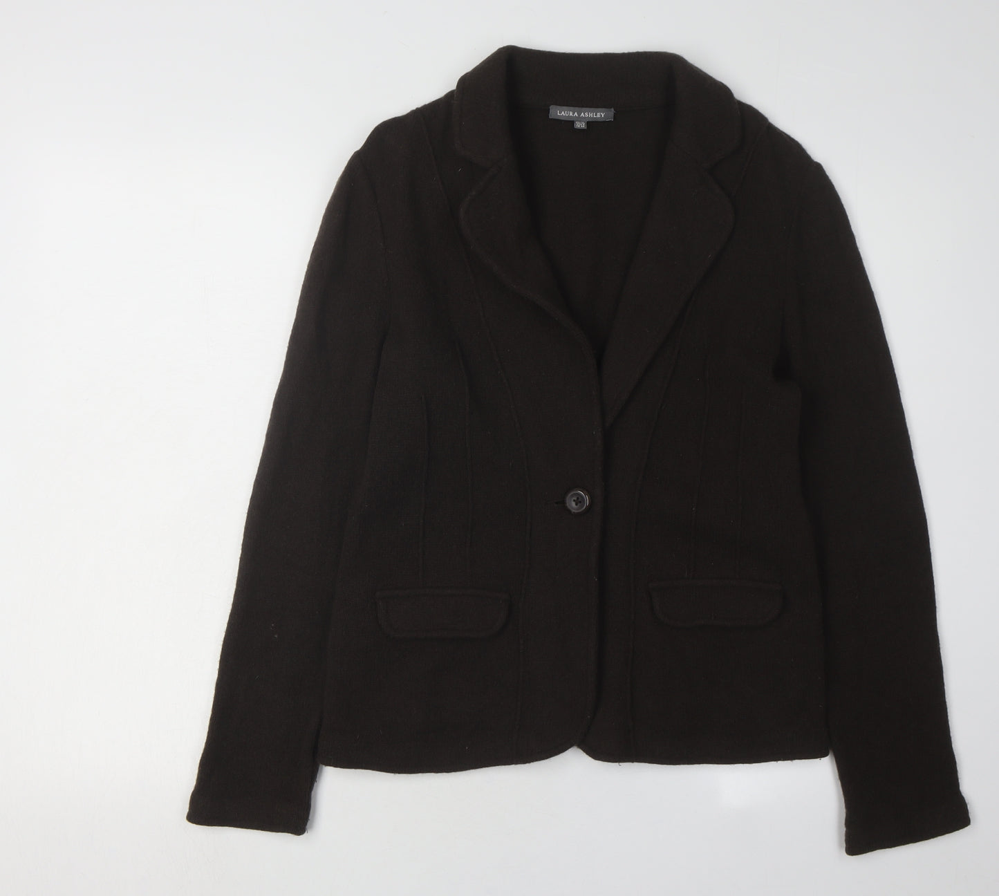 Laura Ashley Women's Black Wool Cardigan Size 12