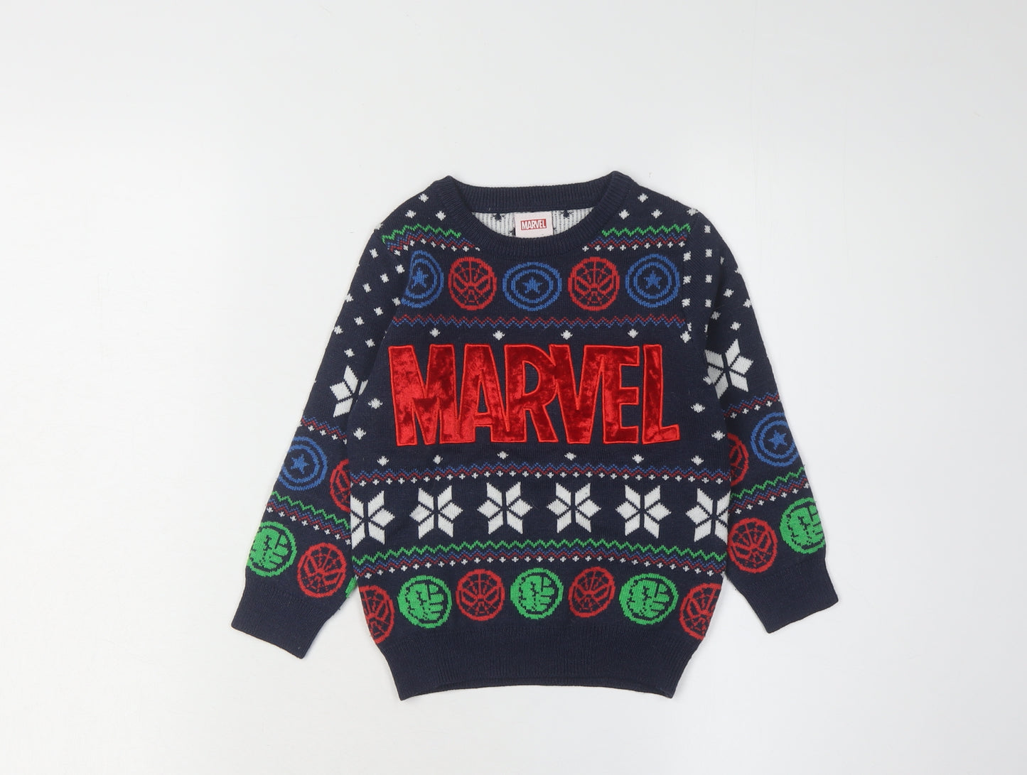 Marvel Boys Multicoloured Pullover Jumper 2-3 Years, Christmas, Superhero