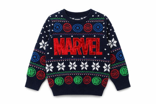 Marvel Boys Multicoloured Pullover Jumper 2-3 Years, Christmas, Superhero
