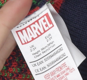 Marvel Boys Multicoloured Pullover Jumper 2-3 Years, Christmas, Superhero