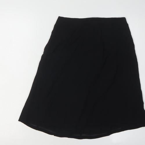 Jigsaw Women's Black Midi Skirt, Size 4, Rayon, Zip