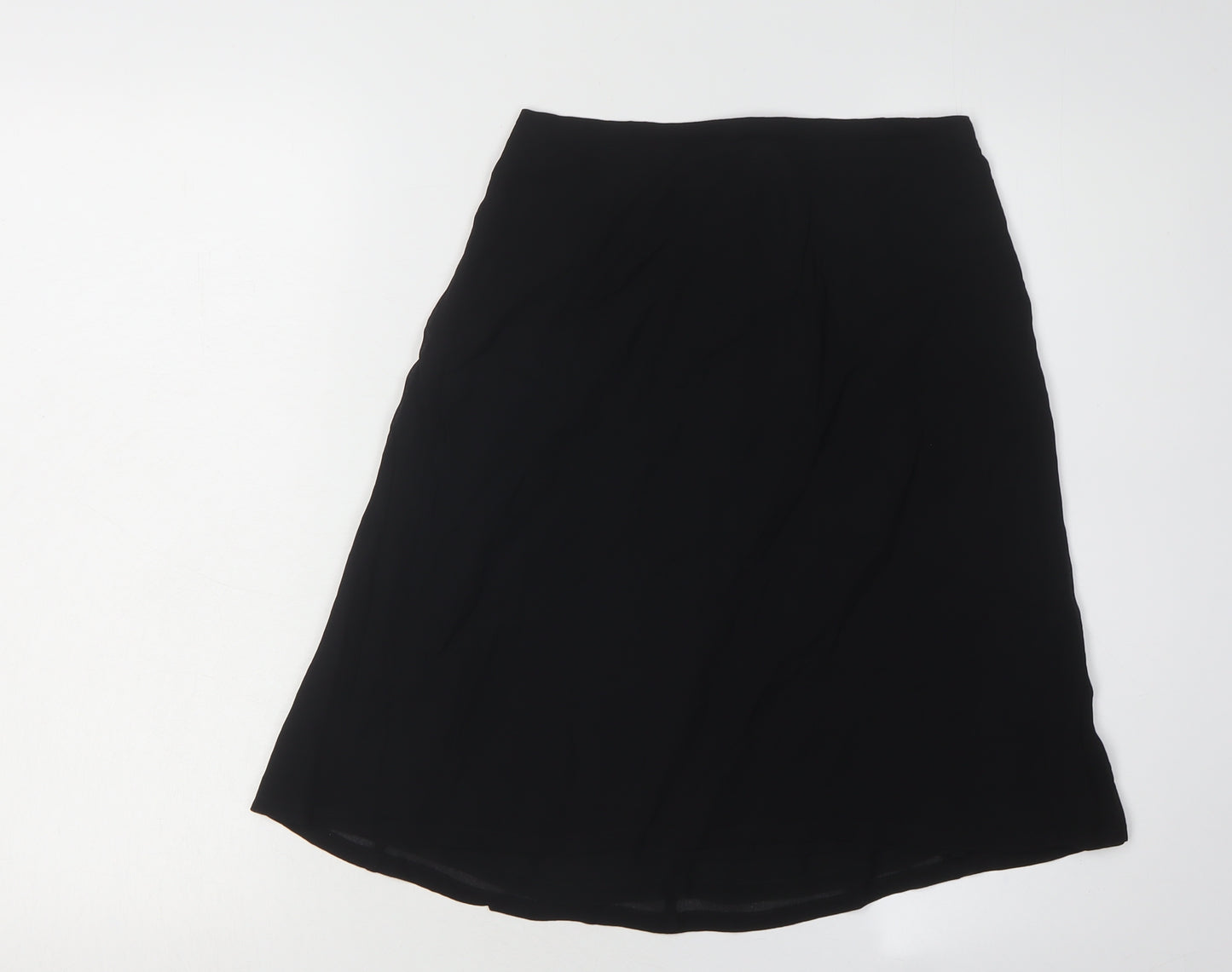 Jigsaw Women's Black Midi Skirt, Size 4, Rayon, Zip