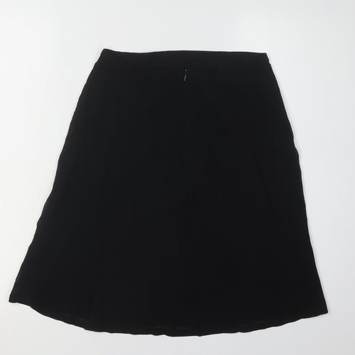 Jigsaw Women's Black Midi Skirt, Size 4, Rayon, Zip