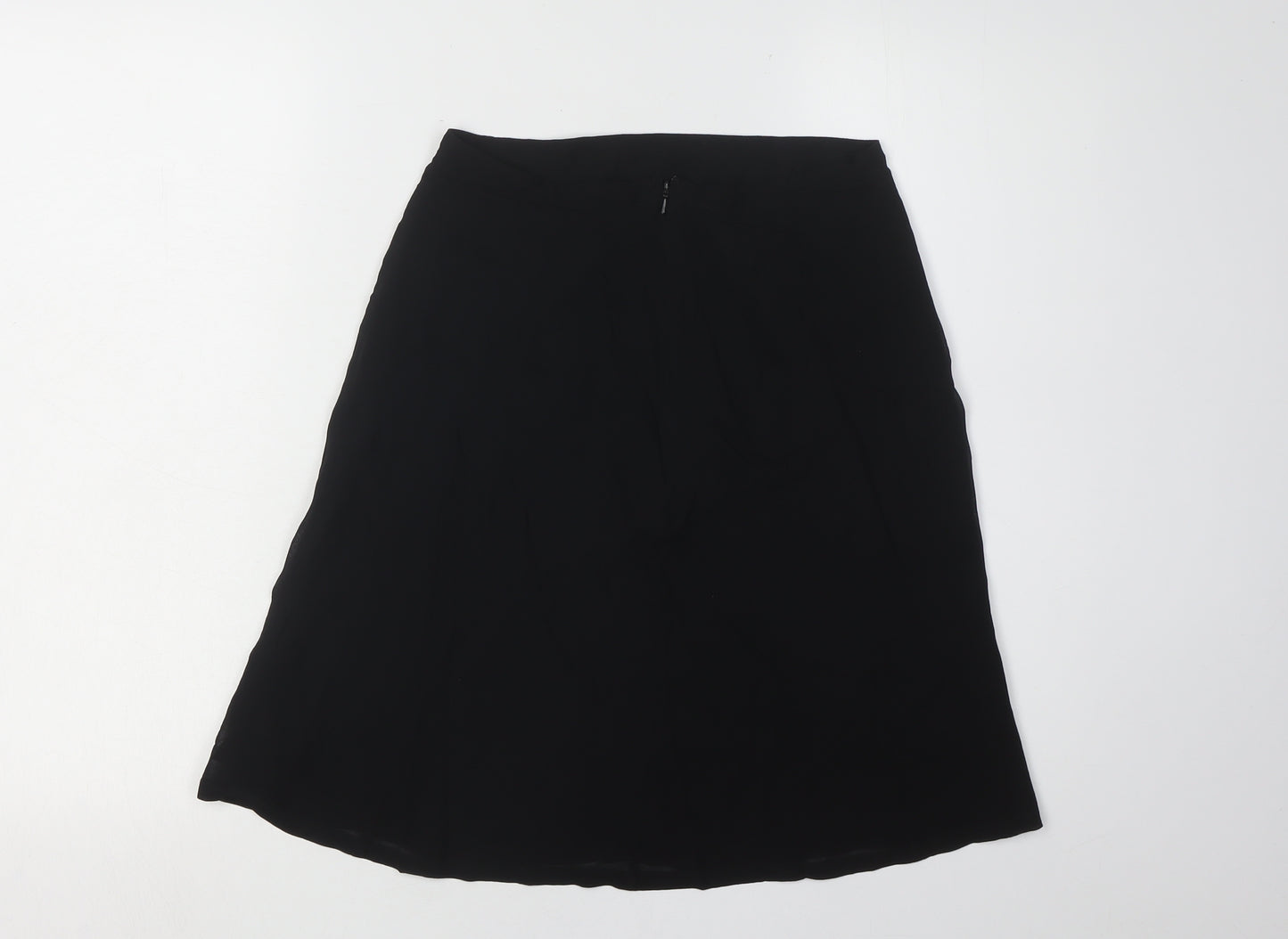 Jigsaw Women's Black Midi Skirt, Size 4, Rayon, Zip
