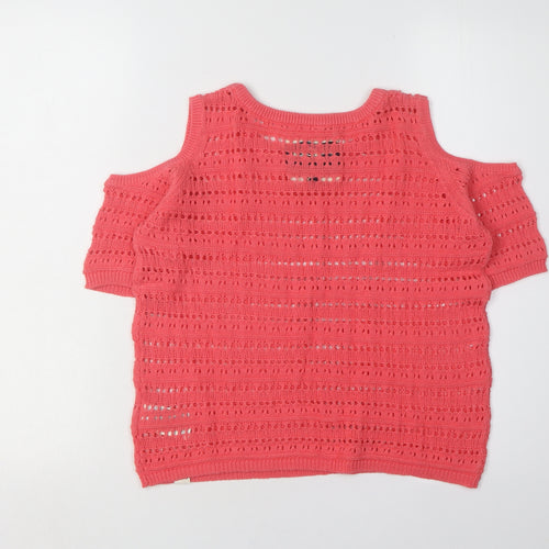 SuperDry Women's Red Open-Knit Pullover Jumper XS