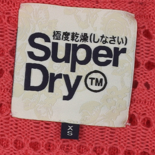 SuperDry Women's Red Open-Knit Pullover Jumper XS