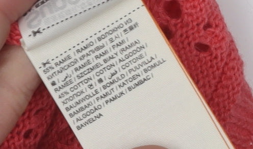 SuperDry Women's Red Open-Knit Pullover Jumper XS