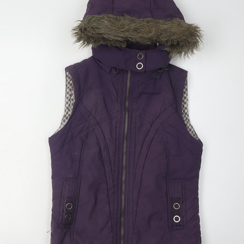 Mantaray Women's Purple Hooded Waistcoat Size 10