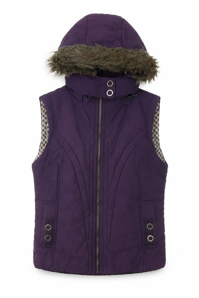 Mantaray Women's Purple Hooded Waistcoat Size 10
