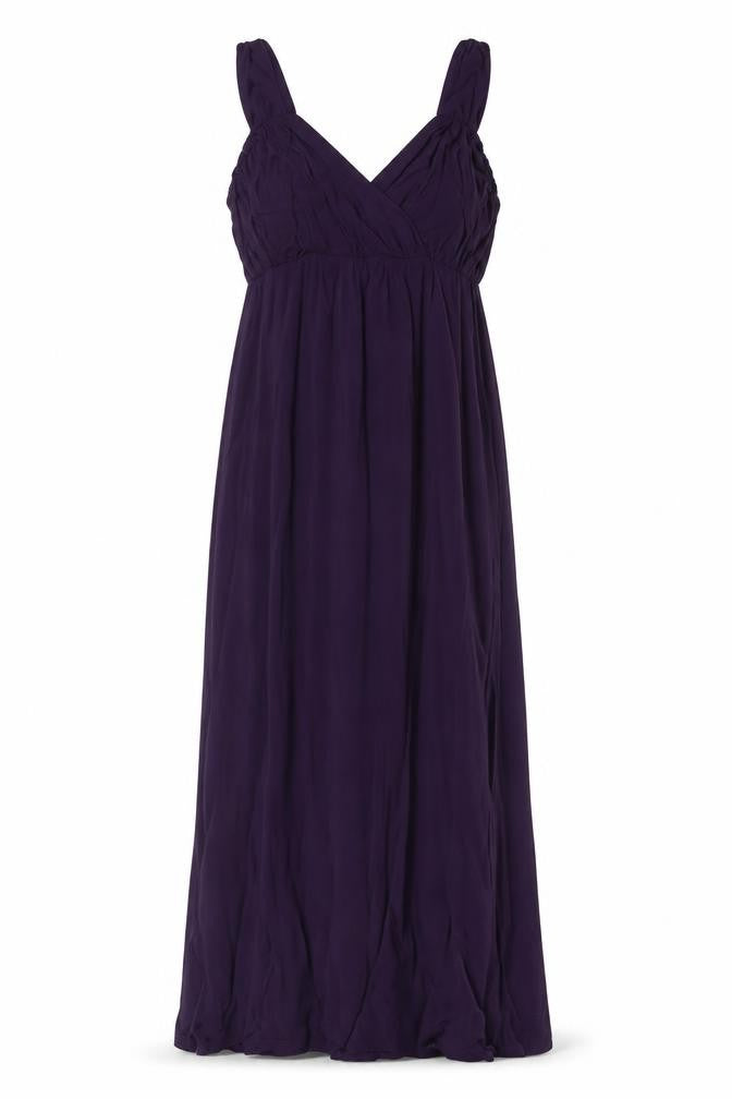 Front view of Boden Women's Purple Long Sleeveless Dress
