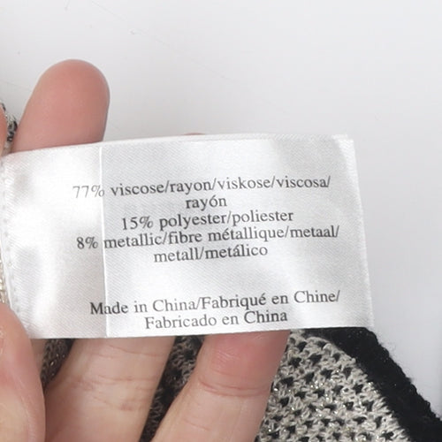 Laura Ashley Women's Beige Black Striped Pullover Jumper Size 14