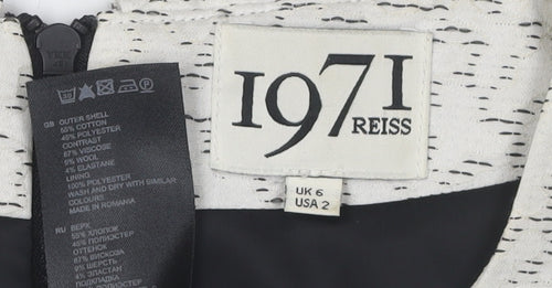 Reiss Women's Black Sheath Dress, Size 6, Short Sleeve