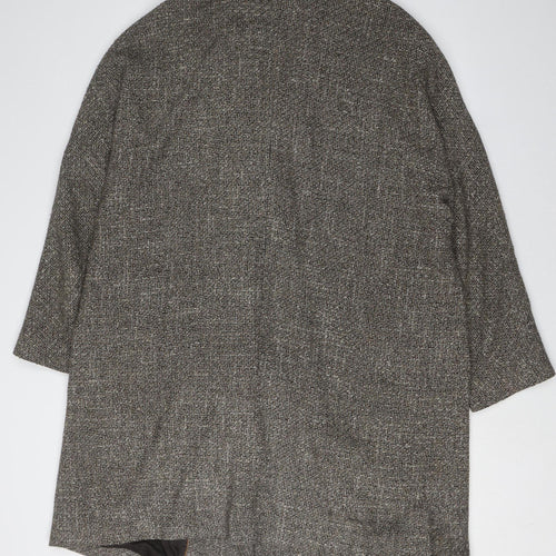 Massimo Dutti Women's Grey Tweed Blazer, L, Double-Breasted