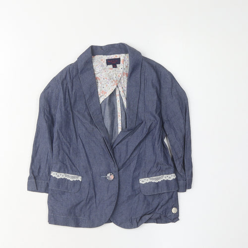 Paul Smith Girls Blue Cotton Jacket, Size 6 Years