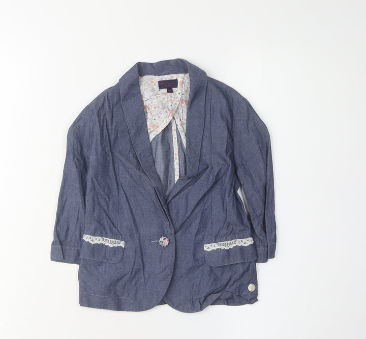Paul Smith Girls Blue Cotton Jacket, Size 6 Years