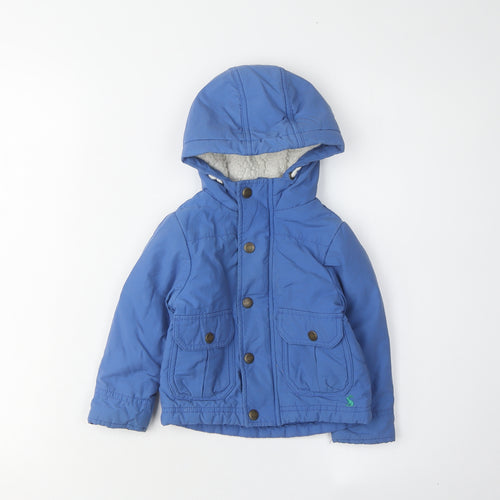 Joules Unisex Toddler Blue Puffer Jacket, 1 Year