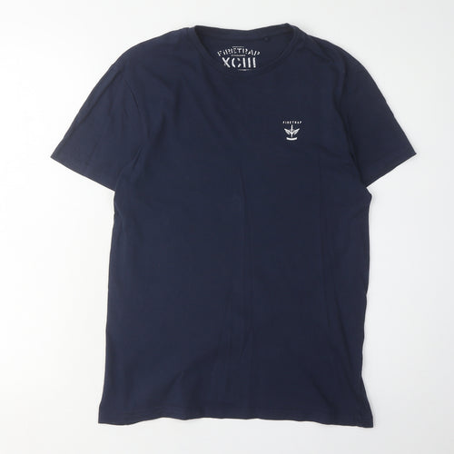 Firetrap Men's Blue Crew Neck T-Shirt, S