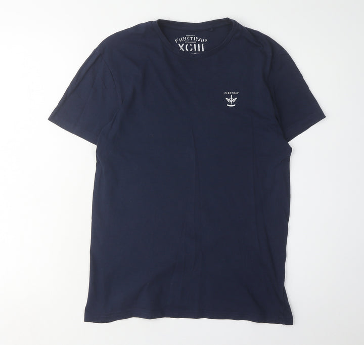 Firetrap Men's Blue Crew Neck T-Shirt, S