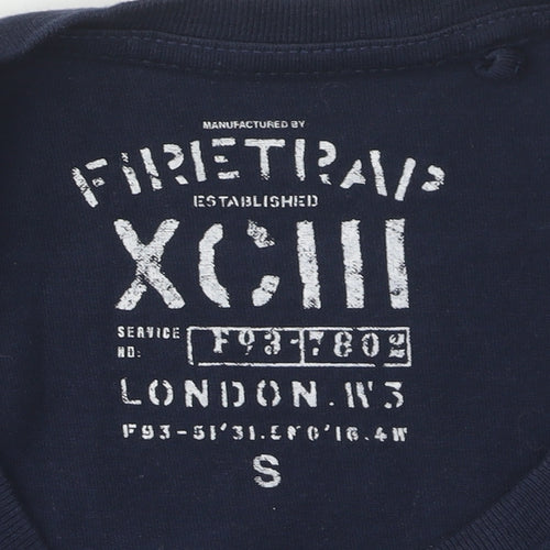 Firetrap Men's Blue Crew Neck T-Shirt, S