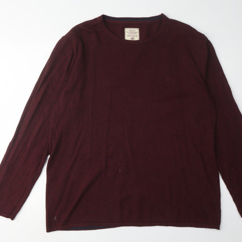 Fat Face Men's Red XL Cotton Cashmere Pullover Jumper