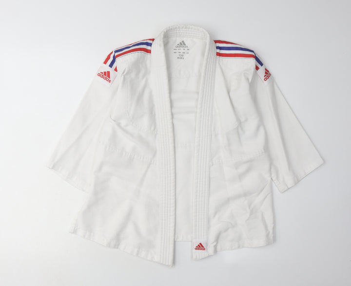 Adidas Boys White Martial Arts Jacket 9-10 Years