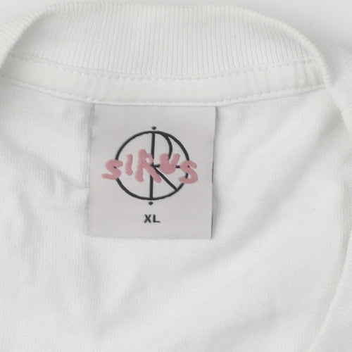 Sirus White T-Shirt XL Crew Neck Cotton Casual Wear