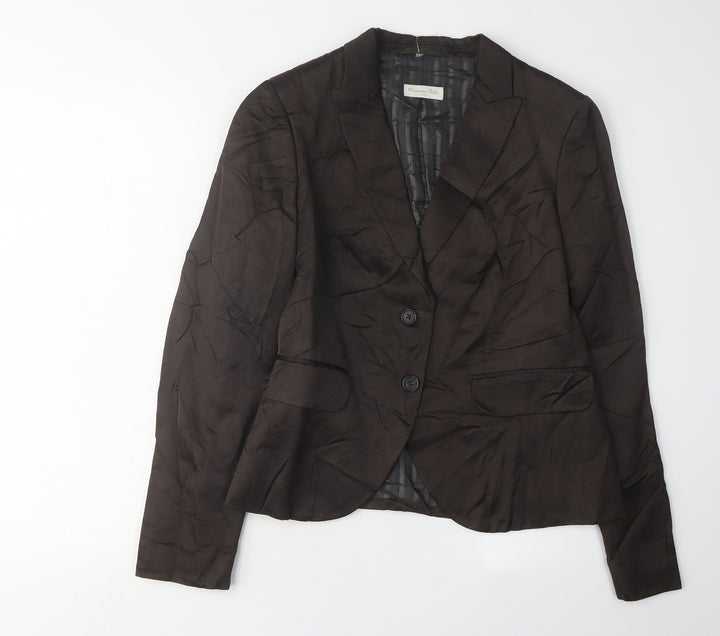 Massimo Dutti Women's Black Blazer UK 12 Regular Fit
