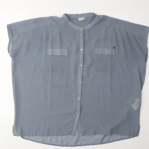 Firetrap Women's Grey Button-Up Shirt Size 14
