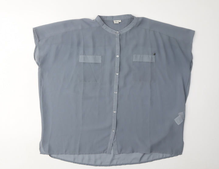 Firetrap Women's Grey Button-Up Shirt Size 14