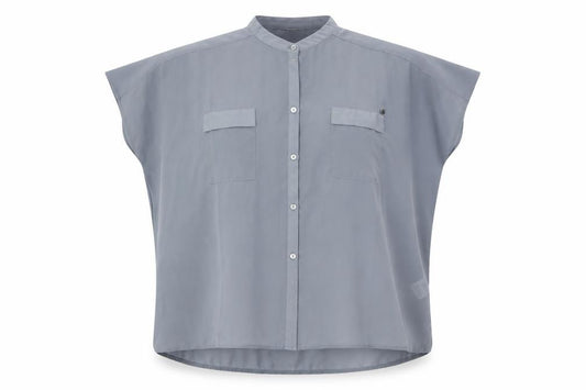 Front view of Firetrap Women's Grey Button-Up Shirt, size 14