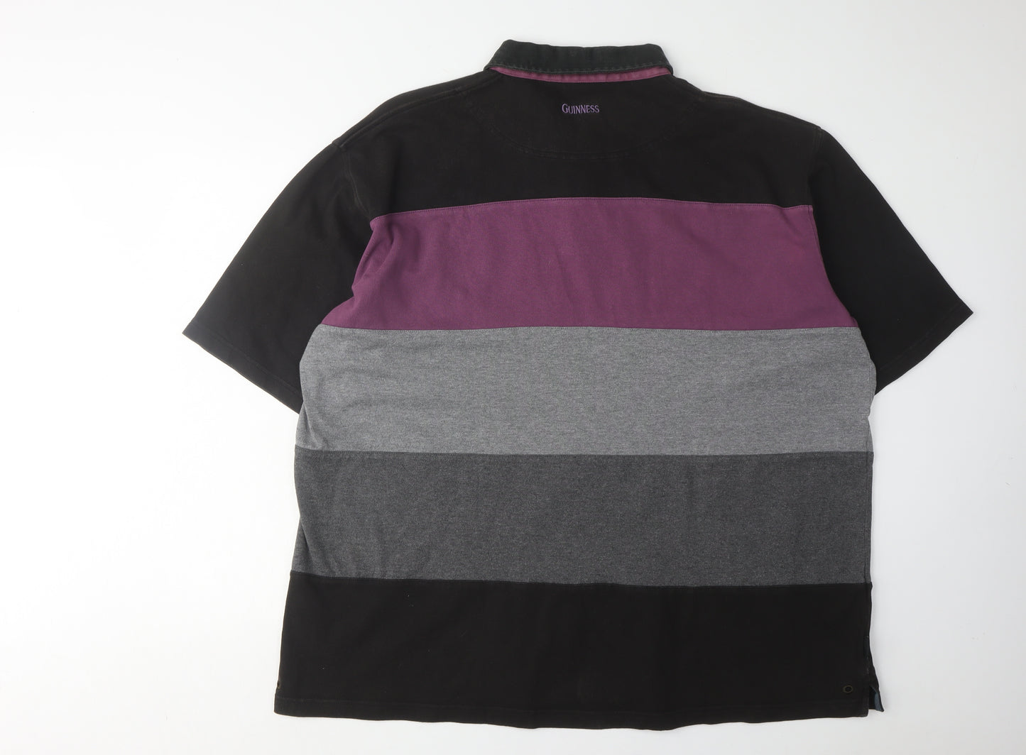 Guinness Men's 3XL Black Purple Colourblock Polo