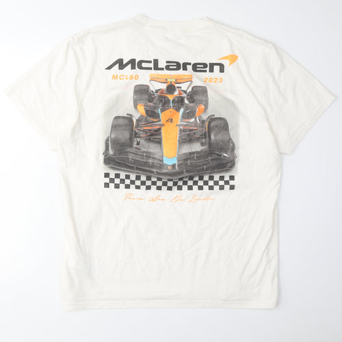 McLaren Men's White L Graphic Sports T-Shirt