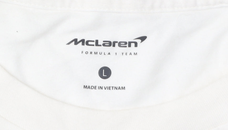 McLaren Men's White L Graphic Sports T-Shirt