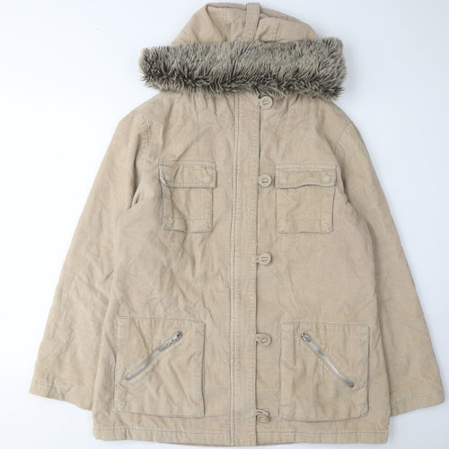 Debenhams Women's Beige Parka Coat Size 16