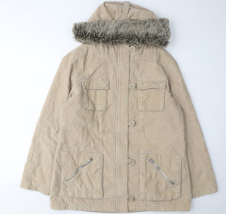 Debenhams Women's Beige Parka Coat Size 16