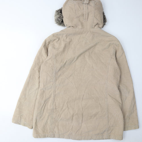 Debenhams Women's Beige Parka Coat Size 16