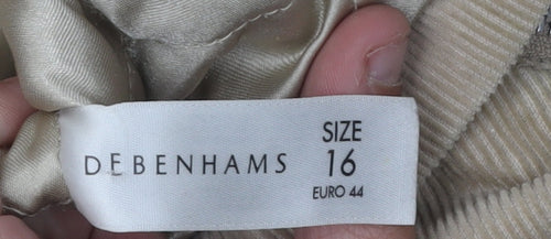 Debenhams Women's Beige Parka Coat Size 16