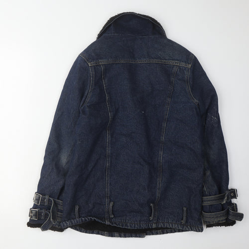 Missguided Women Blue Denim Motorcycle Jacket Size 6