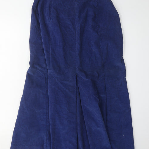 St Michael Women's Blue Long Corduroy Skirt Size 14