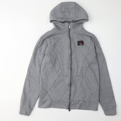 Jordan Boys Grey Full Zip Hoodie L
