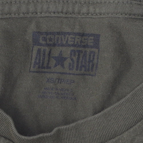 Converse Men's Green XS Graphic T-Shirt, Logo Accent