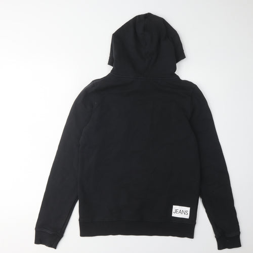 Calvin Klein Boys Black Hoodie Logo Pullover 16 Years